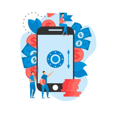 Çevrimiçi para biriktirme kasası. Finans kavramı