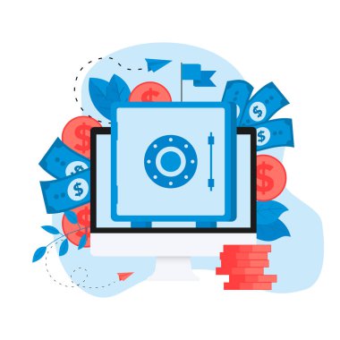 Çevrimiçi para biriktirme kasası. Finans kavramı