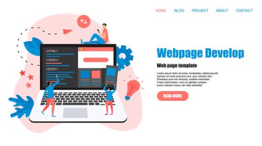 Web sayfası şablonu. Yaratıcı web sayfası geliştirme ve web tasarım konsepti
