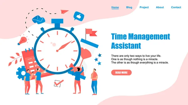 Web Sayfası Şablonu. İş simgeleri ile zaman yönetimi asistanı kavramı — Stok Vektör