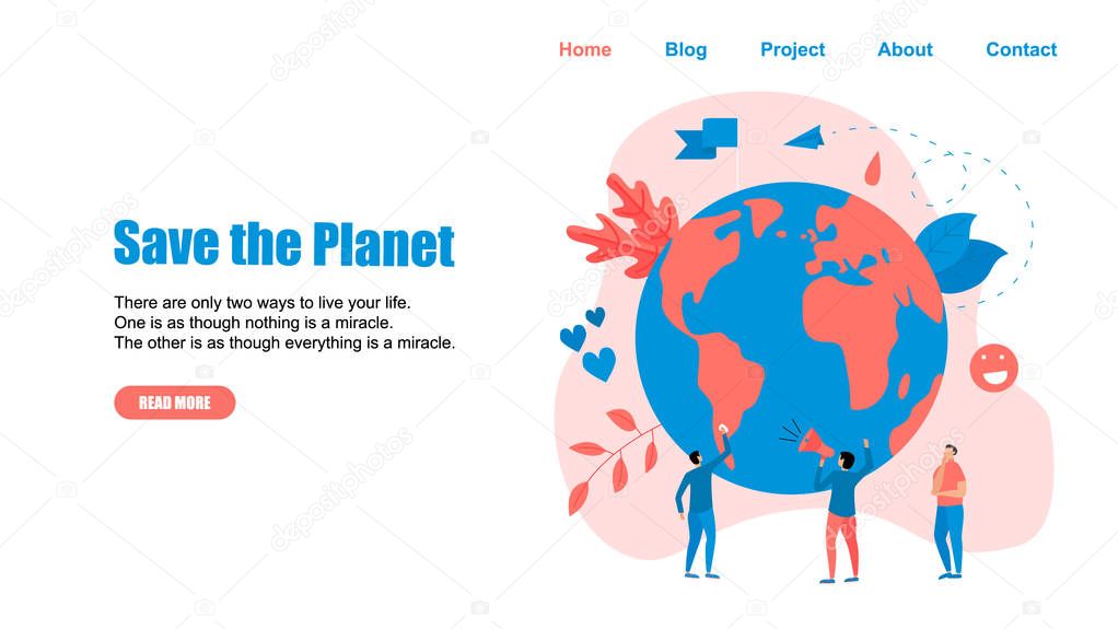 Web Template. Concept save the planet and environment
