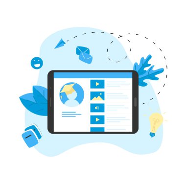 Online eğitim uygulaması. E-öğrenme kavramı.
