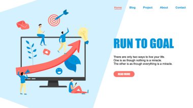 Adam kaleye gidiyor. Başarı ve iş kavramı .