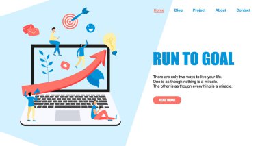 Adam kaleye gidiyor. Başarı ve iş kavramı ,