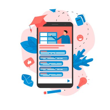 Çevrimiçi eğitim ya da öğretmenle internet kursu. E-öğrenme kavramı.