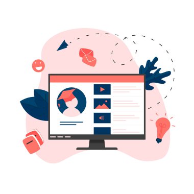 Online eğitim uygulaması. E-öğrenme kavramı.