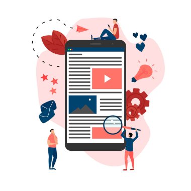 İçerik pazarlama, blog yazma ve SMM konsepti. Makaleler ve medya materyalleri.