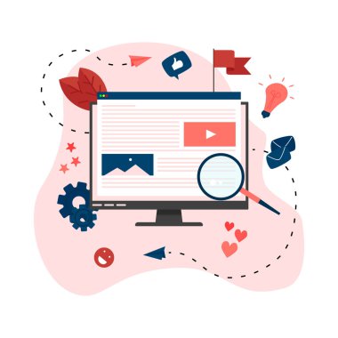 İçerik pazarlama, blog yazma ve SMM konsepti. Makaleler ve medya materyalleri.