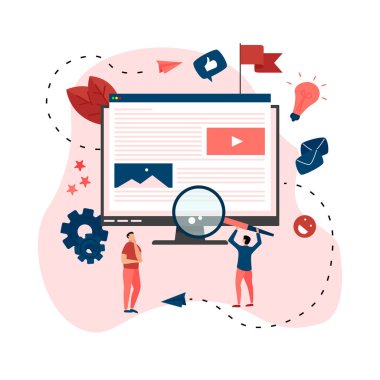 İçerik pazarlama, blog yazma ve SMM konsepti. Makaleler ve medya materyalleri.