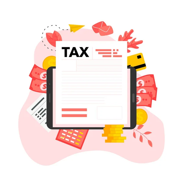 Έννοια Εικονογράφηση Φορέα Πληρωμής Φόρου Συμπλήρωση Φορολογικής Φόρμας — Διανυσματικό Αρχείο