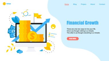 Finans ve İş Büyüyen Mavi Ok. Büyüme oklu dolar sikkeleri. Finans kavramı.