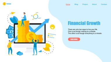 Finans ve İş Büyüyen Mavi Ok. Büyüme oklu dolar sikkeleri. Finans kavramı.
