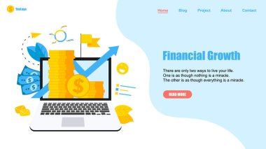 Finans ve İş Büyüyen Mavi Ok. Büyüme oklu dolar sikkeleri. Finans kavramı.