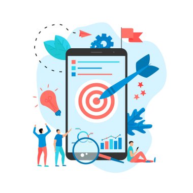 Hedefi bir okla vur, hedefi vur, hedefe ulaş. İş konsepti vektör çizimi