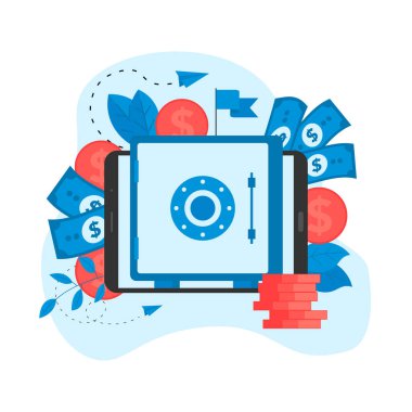 Çevrimiçi para biriktirme kasası. Finans kavramı