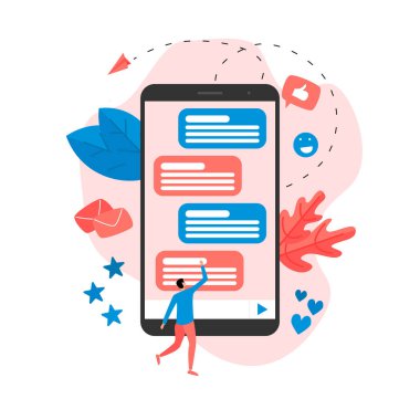 Çevrimiçi sohbette vektör illüstrasyon konsepti.