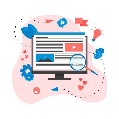 İçerik pazarlama, blog yazma ve SMM konsepti. Makaleler ve medya materyalleri.