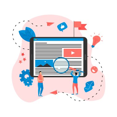 İçerik pazarlama, blog yazma ve SMM konsepti. Makaleler ve medya materyalleri.