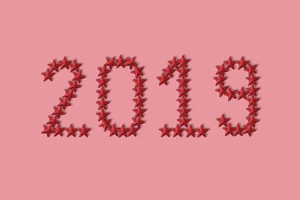 Año Nuevo 2019 Celebración Feliz Año Nuevo Saludos Con Estrellas —  Fotos de Stock