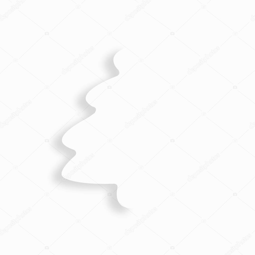 Christmas tree made by white papaer, Seasons Greeting, Minimal New Year concept.  