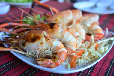 Izgara nehir karides plaka, Tayland Gıda tarzı