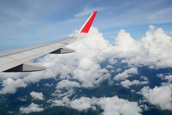 Aerial View Clouds Sky Seen Window Aircraft — Stock Photo, Image