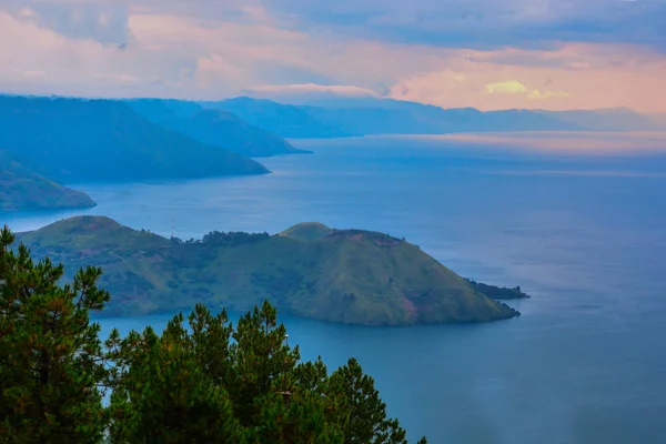 Beautiful Panoramic Nature View Lake Toba Berastagi Medan Indonesia — Stock Photo, Image