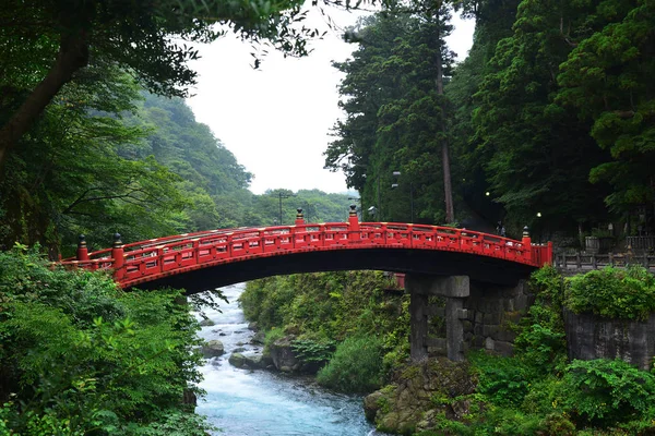 Shinkyo Brug Rode Houten Brug Beroemde Reisbestemming Van Nikko Japan — Stockfoto