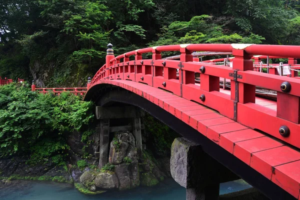 Shinkyo Híd Piros Híd Híres Úti Cél Nikko Japán — Stock Fotó