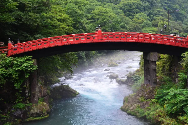 Shinkyo Brug Rode Houten Brug Beroemde Reisbestemming Van Nikko Japan — Stockfoto