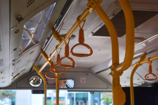 Hanging Rail Passengers Bus — Stock Photo, Image