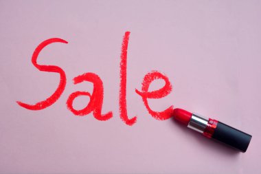 Kırmızı ruj çizim Satılık pastel arka plan, Minimal izole