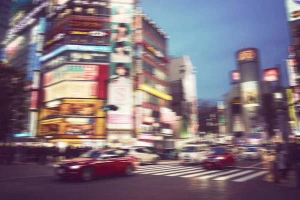Borrão abstrato pessoas crosswalk em torno da área do distrito de Shibuya em T — Fotografia de Stock