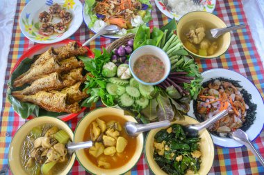 Gelenek güney Tay gıda seti. Asya gıda ve baharatlar, Tay fo