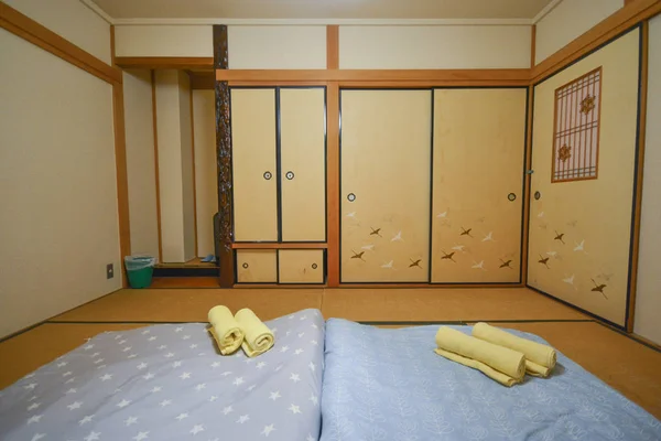 Ruang gaya Jepang "Tatami" adalah ruang Jepang lama dengan tikar — Stok Foto