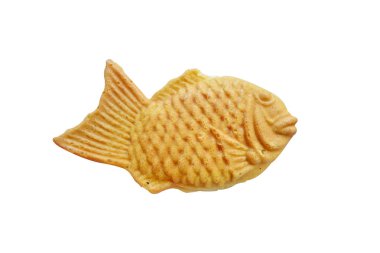 Taiyaki , Japon balık şeklinde kek Beyaz arka plan üzerinde izole