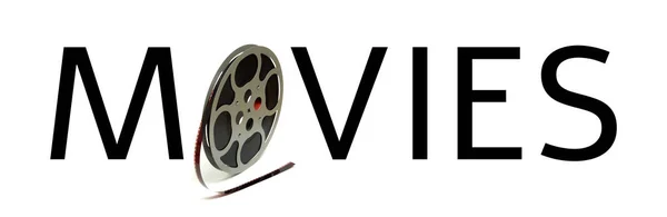 Ταινίες Λέξη Γράφεται Χρησιμοποιώντας Ένα Ρολό Φιλμ 8Mm — Φωτογραφία Αρχείου
