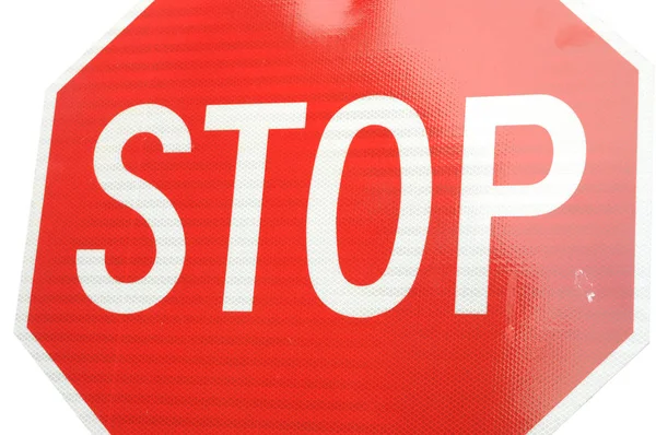 Close Beeld Van Een Standaard Straat Stopbord — Stockfoto