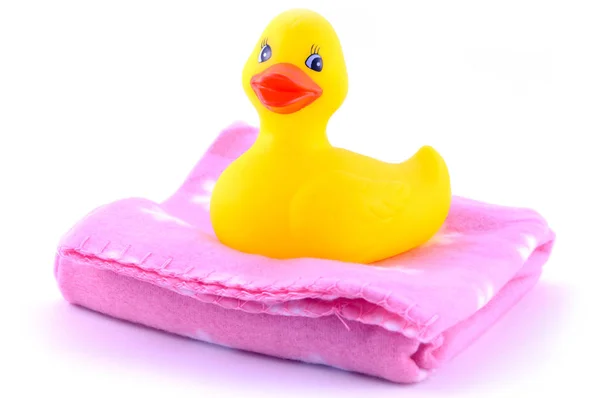 Closeup View Isolated Bath Toy Blanket Baby Girl — Stock Photo, Image