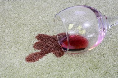 Spilt Red Wine on Carpet clipart