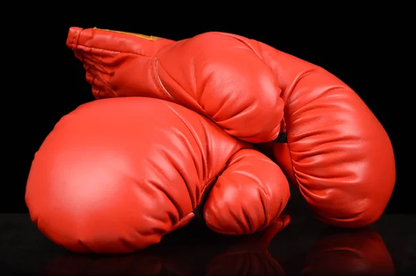 Une Paire Gants Boxe Rouge Pour Mettre Valeur Sport Compétition — Photo