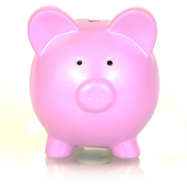 Isolated White Image Pink Piggy Bank — Stock Photo, Image