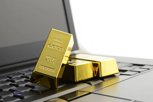 A concept of trading gold online in the open markets.