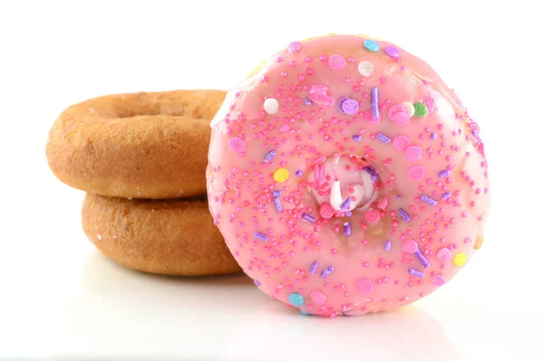 Isolated Group Freshly Baked Donuts White Background — Stock Photo, Image