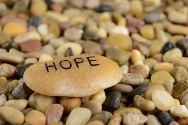 Stone Word Hope Engraved Affirmation Purposes — Stock Photo, Image