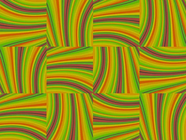 Складений Візерунок Хвиля Спектр Ретро Зелений Жовтий Помаранчевий Абстрактний Фон — стокове фото