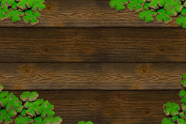 Grupo Símbolos Celebración Del Día Santo Patrica Trébol Verde Claro — Foto de Stock