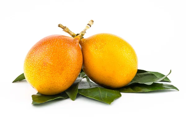 Fruta Madura Fruta Pasión Amarilla Granadilla Dos Frutas Jugosas Sobre — Foto de Stock