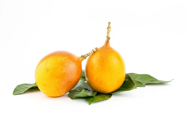 Granadilla Fruta Amarilla Con Una Piel Dura Jugosa Pulpa Ingrediente — Foto de Stock