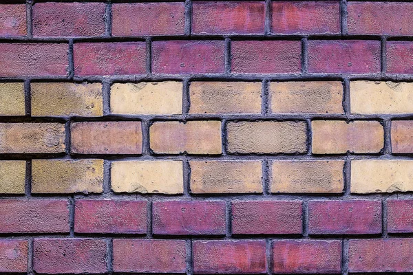 Brick Wall Red Dark Terracotta Stone Rectangle Beige Sand Design — Stock Photo, Image